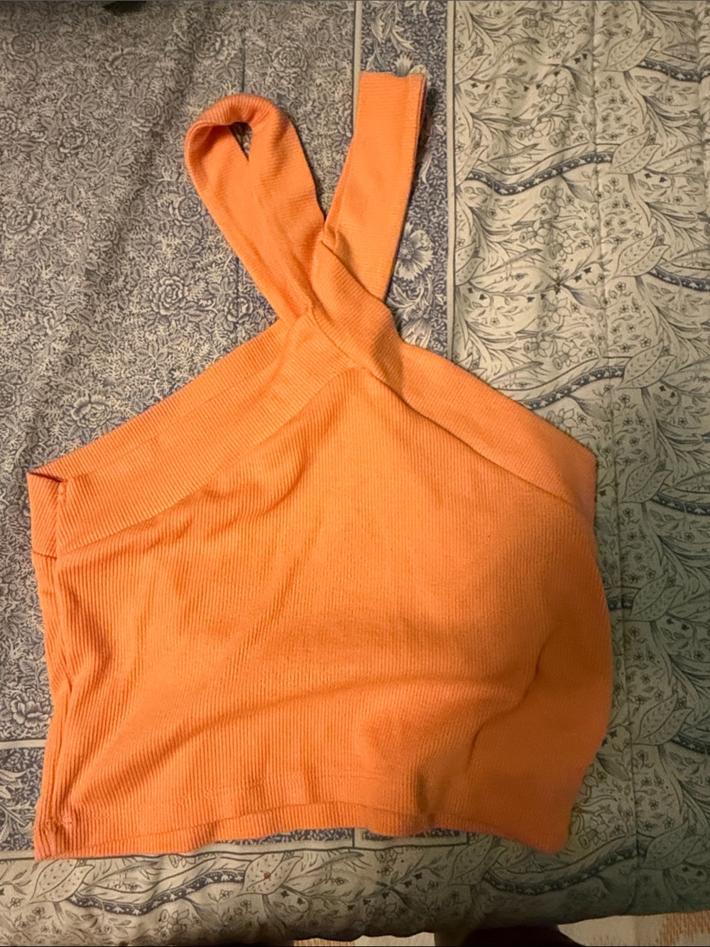 Target Orange Cross-Front Knit Crop Top